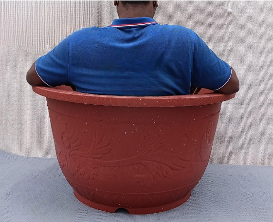 Brown plastic pot big