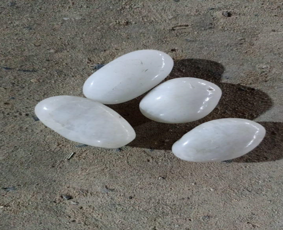 white pebble high polished