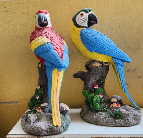 Macaw On Tree Statue