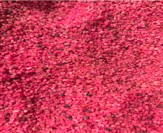 Gravel colored pink