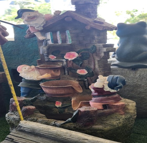 Water Fountain with Gnome Figures