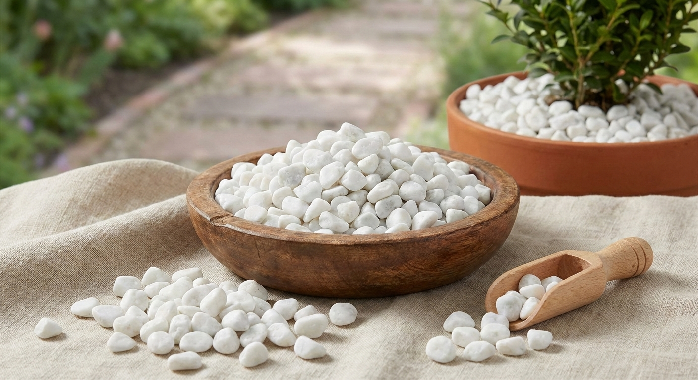 White Marble Chips 1-2 cm - Outdoor And Indoor Decoration