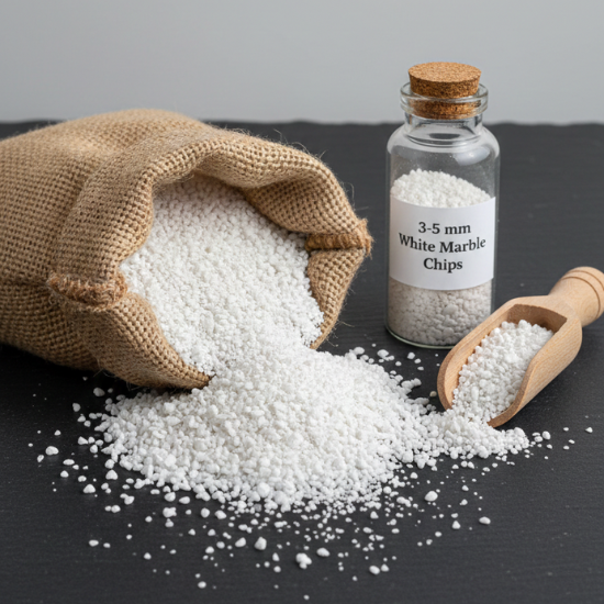 chips marble - White Marble Chips 3-5 mm – Outdoor And Indoor Decoration